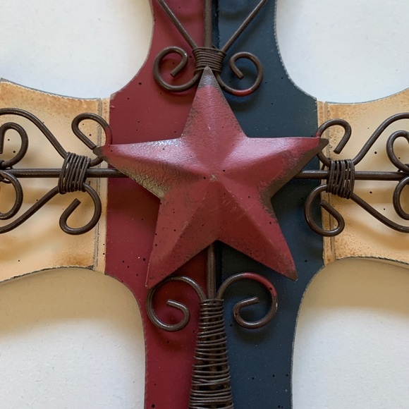 Red and Blue Cross Wall Decor - Picture 2 of 4